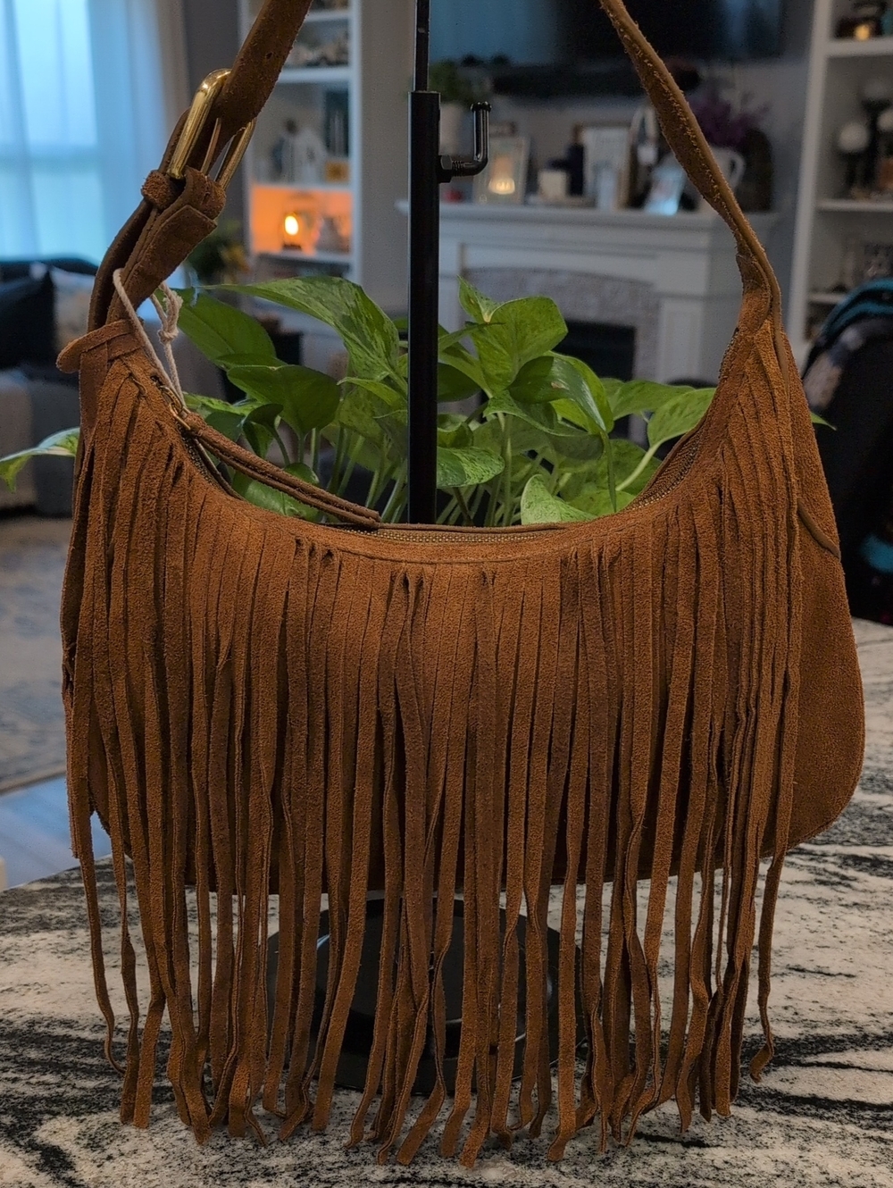 Haute Hippie Suede Fringe Shoulder Bag